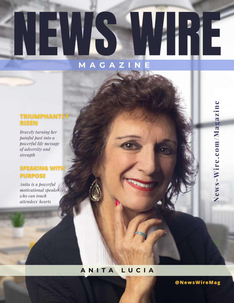 Anita Lucia on the cover of News Wire Magazine