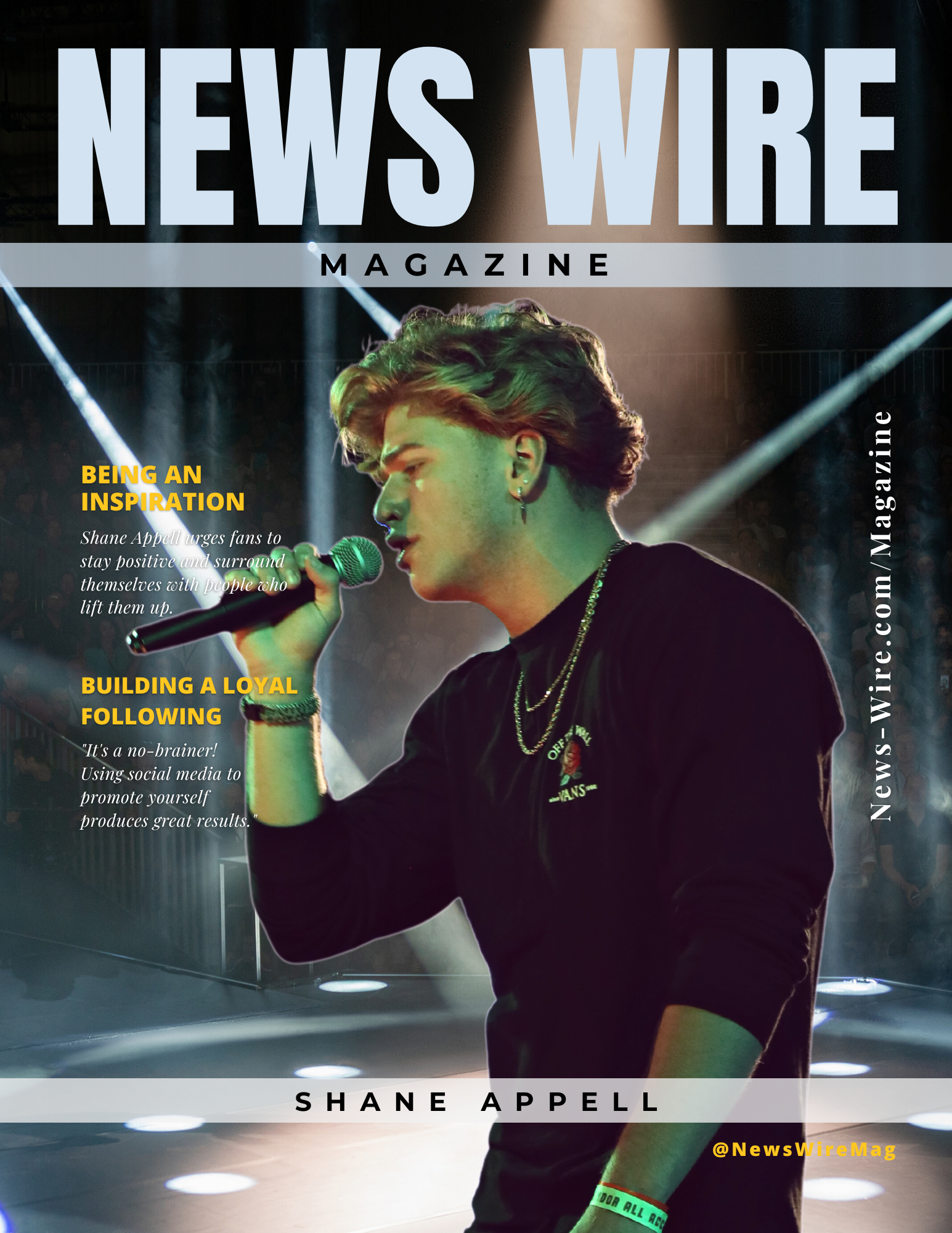 Shane Appell on the cover of News Wire Magazine