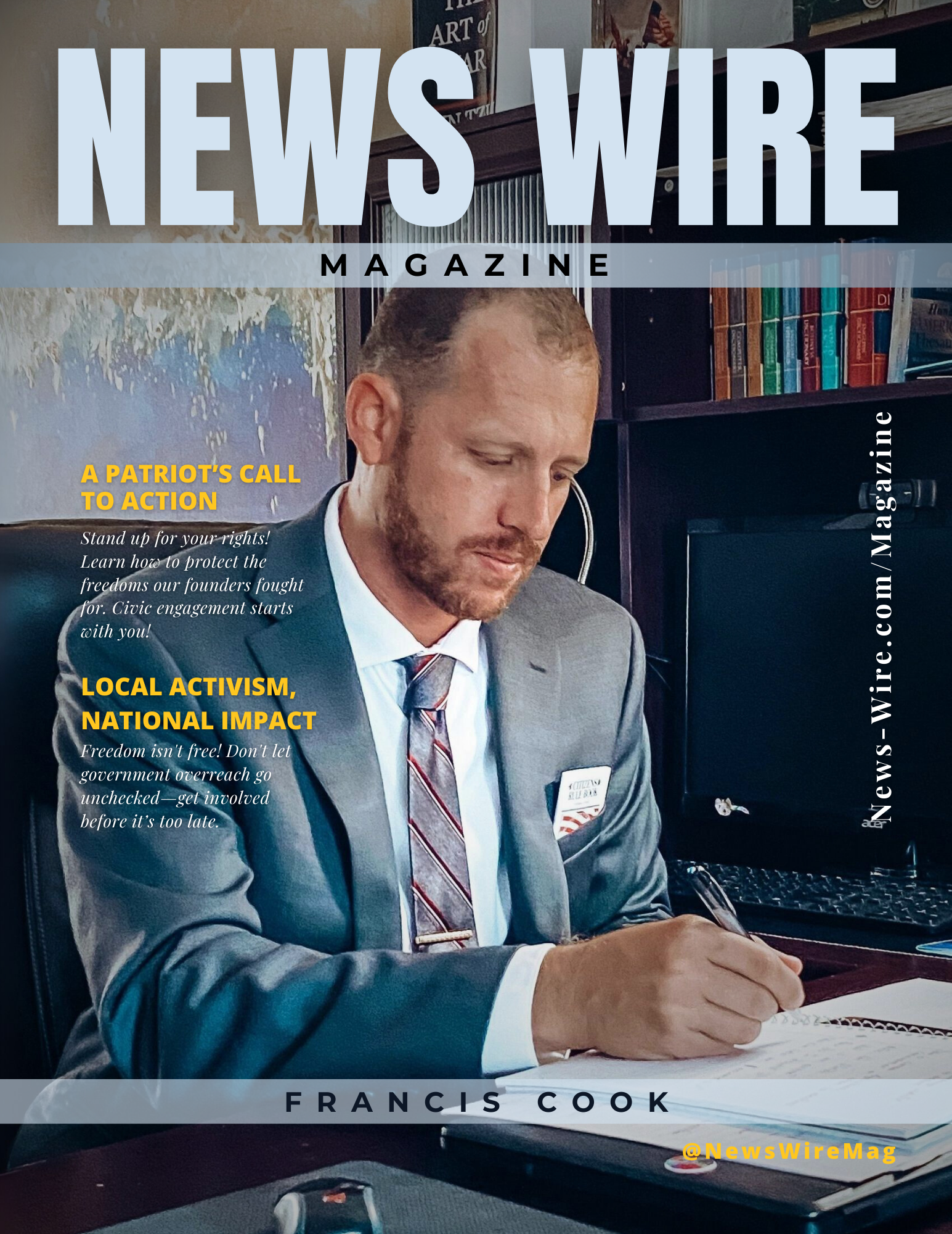 Francis Cook News Wire Magazine Cover