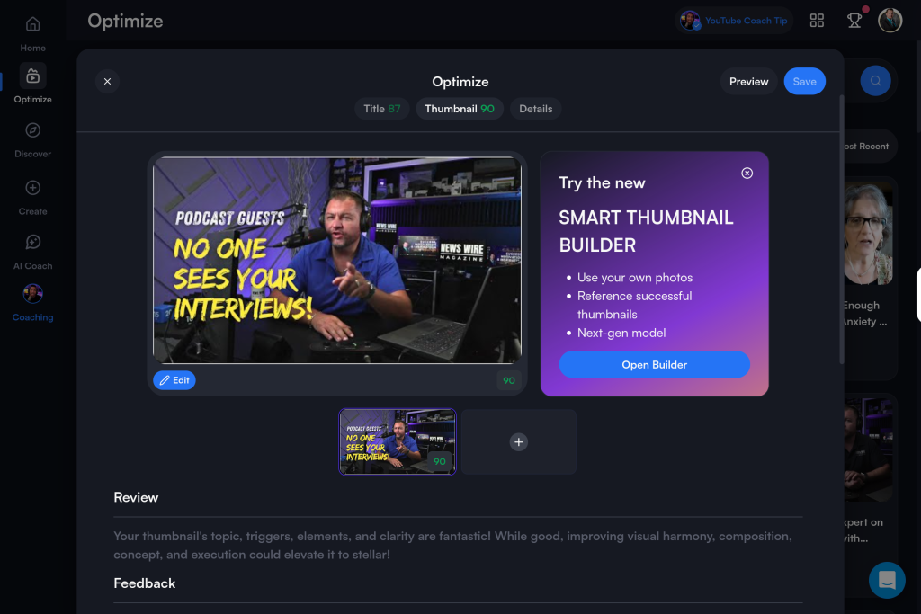 Use the vidIQ Video Scorecard to optimize your videos