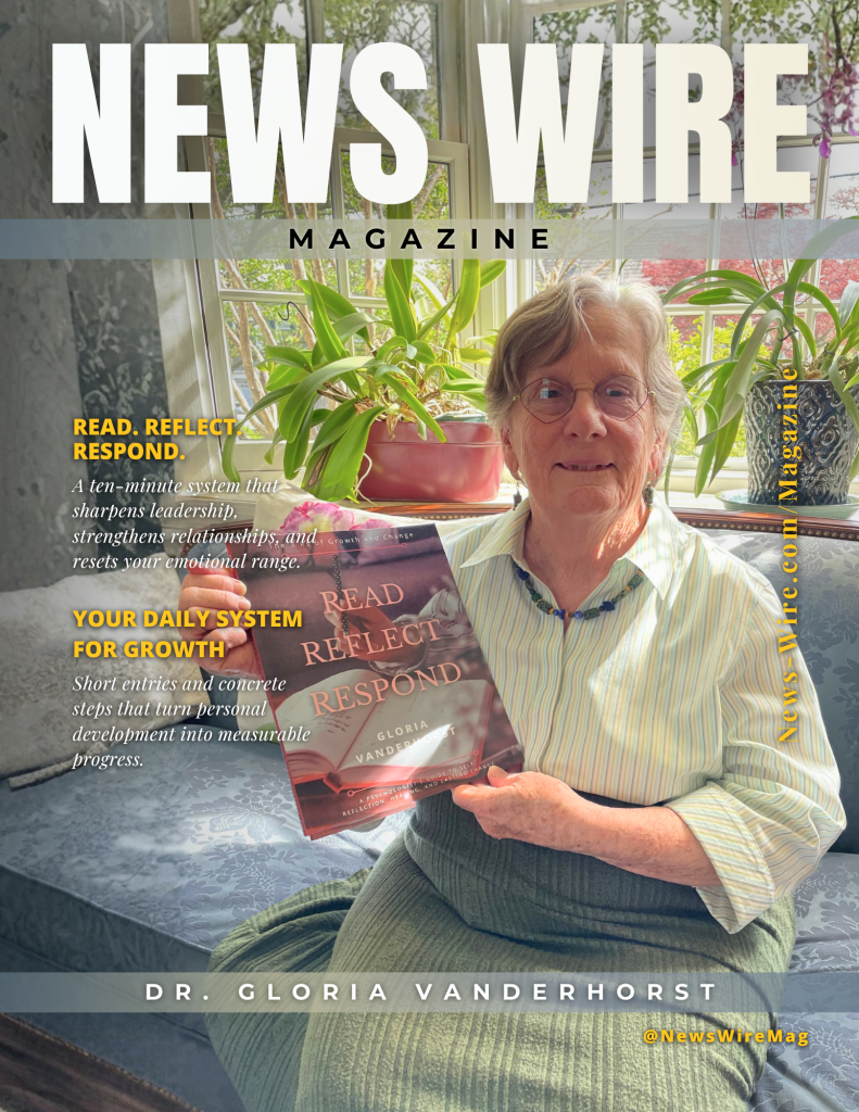Dr. Gloria Vanderhorst featured on the cover of News Wire Magazine highlighting her book Read Reflect Respond and her leadership and emotional growth framework.